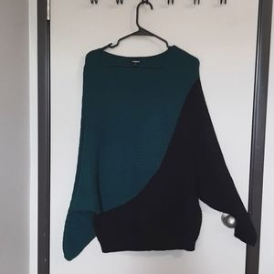 Express black and green sweater